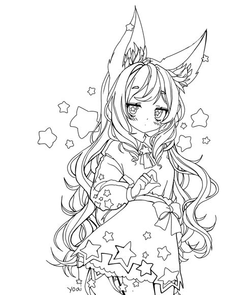 Kawaii Star Girl Coloring Page In 2022 Cute Coloring Pages Coloring