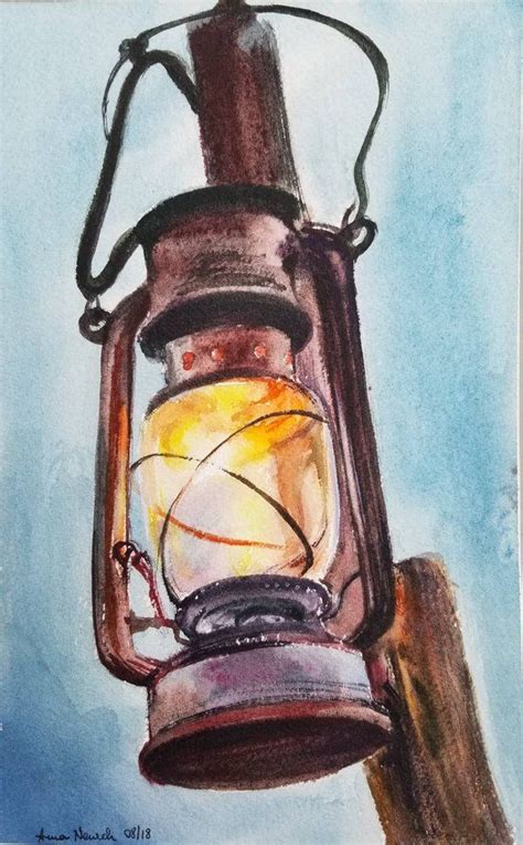 Matted 14 X 11 Lantern Original Watercolor Etsy Poster Color