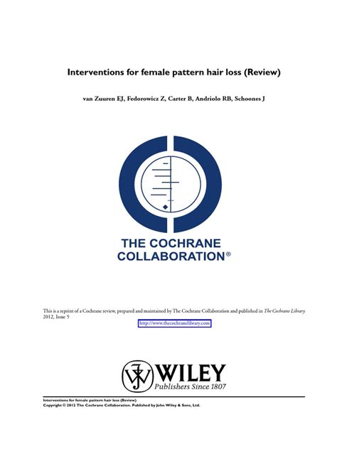 Interventions For Female Pattern Hair Lose | PDF | Hair Loss | Clinical ...