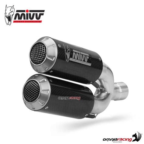 Mivv Pair Of Exhausts Slip On Mk3 Racing Carbon Ducati Monster 821