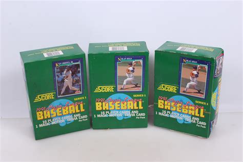 Lot Score 1991 Major League Baseball Series 1 Lot Of Three Retail Boxes