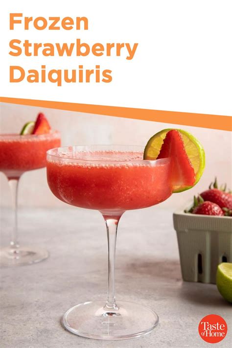 Frozen Strawberry Daiquiris Recipe In 2022 Frozen Strawberry