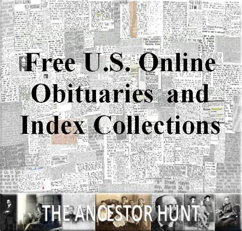 10,700 Free Online Obituary and Obituary Index Collection Links from the U.S. - The Ancestor Hunt