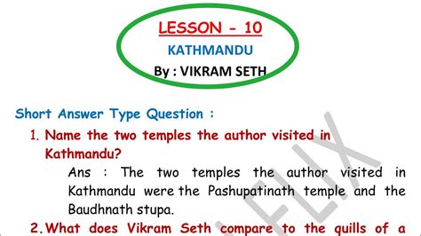 Kathmandu English 9th Question Bank Answer Kathmandu Question Answer English Class 9 Section D