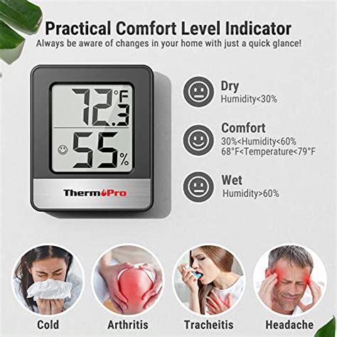 Thermopro Tp49 3 Pieces Digital Hygrometer Indoor Thermometer Humidity Meter Mini