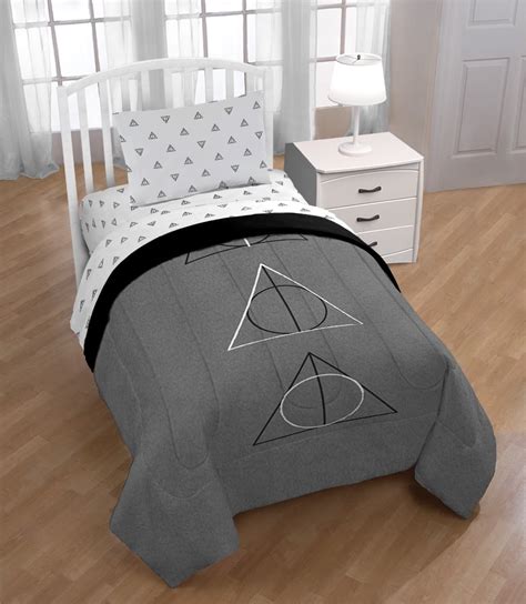 Harry Potter Deathly Hallows Black, White & Gray Twin Bed in a Bag ...