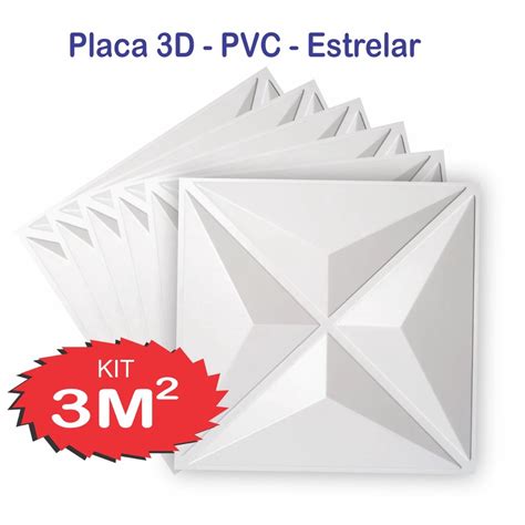 Kit Placas D X Cm Pvc Auto Adesiva Modelo Estrelar