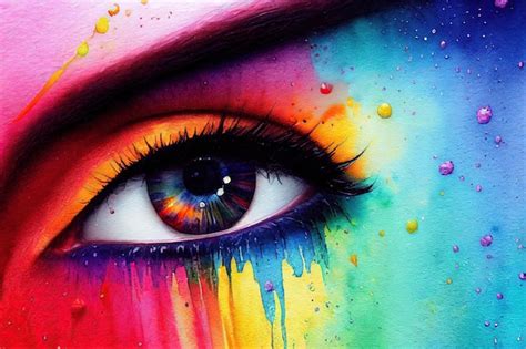 Rainbow Eye Painting