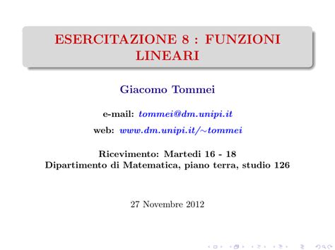 Funzioni Lineari