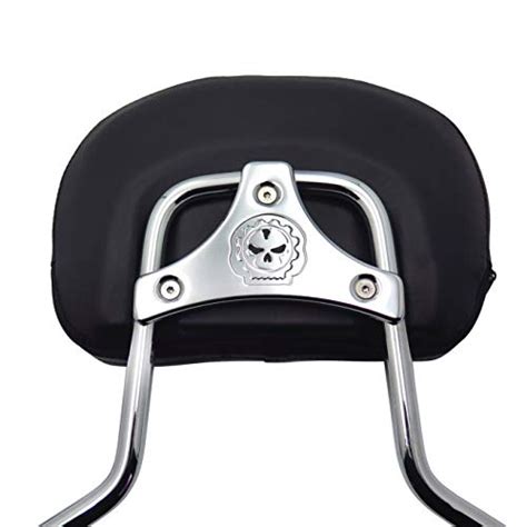 Httmt S Adjustable Chrome Backrest Sissy Bar W Leather Pad W