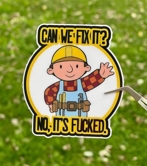 Bob The Builder Waterproof Vinyl Sticker Decal Etsy