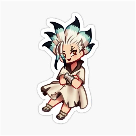 Drstone Chibi Senku Sticker For Sale By Gulfwhisperer Redbubble