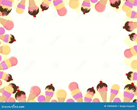 Ice Cream Cones Frame Vector Illustration | CartoonDealer.com #19096698