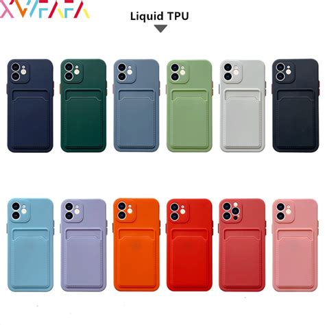 Capa De Celular Flexível De Silicone TPU Anti Outono Porta Cartão