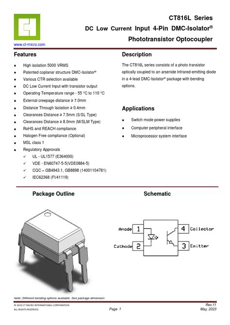 Ct L Optocoupler Datasheet Distribuidor Stock Y Mejor Precio