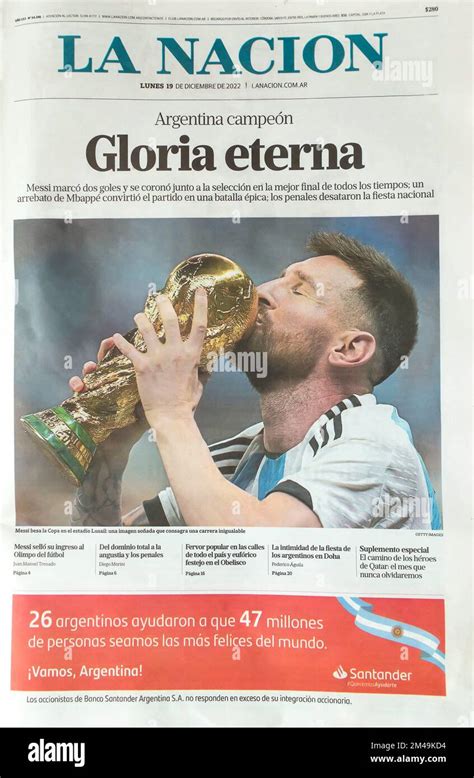 Le Journal Argentin La Nacion En Premi Re Page Avec Photo De Lionel