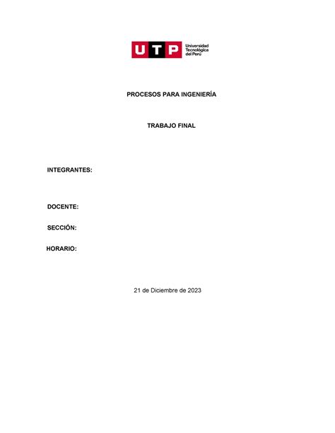 S18 informe final INFORME FINAL PROCESOS PARA INGENIERÍA TRABAJO