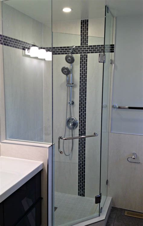 Custom Neo Angle Frameless Showers Greater Vancouver Contemporary