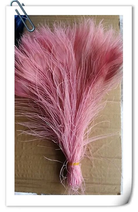 New!200pcs/lot 25 30cm dyed pink Peacock Feathers NATURAL Peacock Tail ...