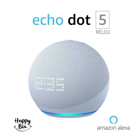 Echo Dot Con Reloj 5ta Gen Alexa Bocina Inteligente Azul Happy