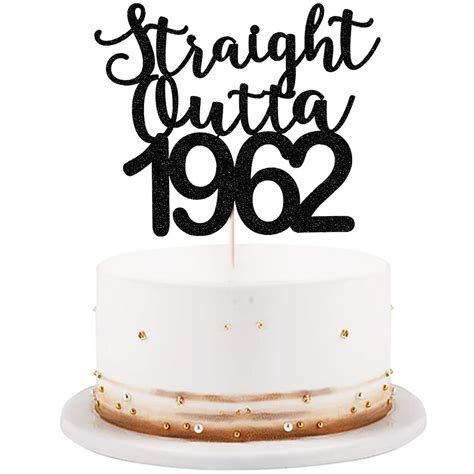 Buy Lveud Black Flash Straight Outta 1962 Cake Topper Happy 60th