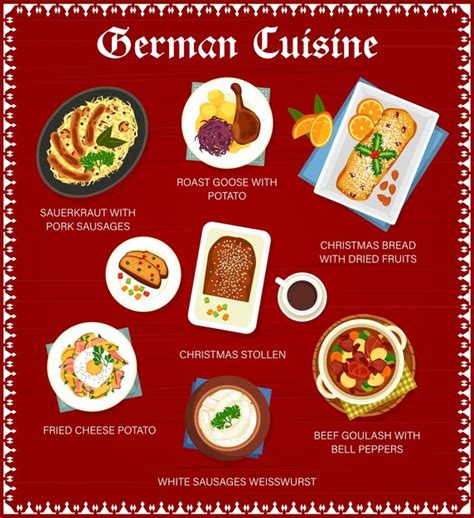 Premium Vector German Cuisine Food Menu Page Vector Template