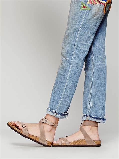 Free People Yara Suede Sandals In Beige Tobacco Lyst