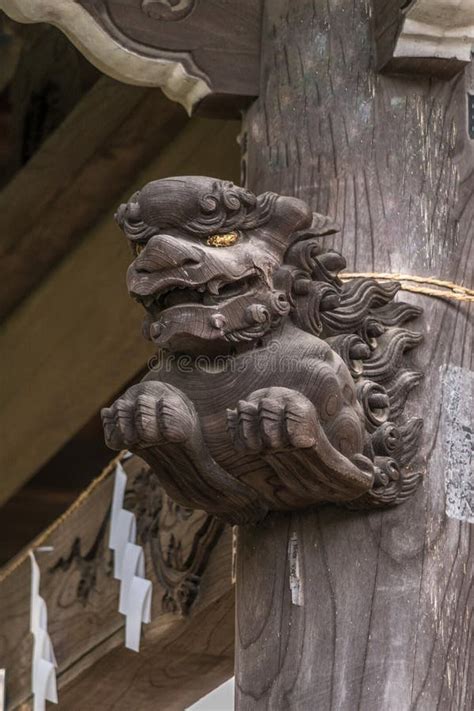 Wooden Carved Shishi Lion Nosing Ornament Of Chozuya Or Temizuya Water