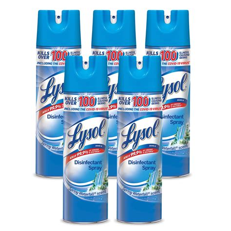 LYSOL Disinfectant Spray Spring Waterfall 19 Oz Pack Of 5