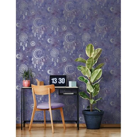 Holden 56 Sq Ft Purple Paper Novelty Unpasted Wallpaper In The Wallpaper Department At