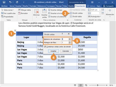 Combinar Y Dividir Celdas Customguide