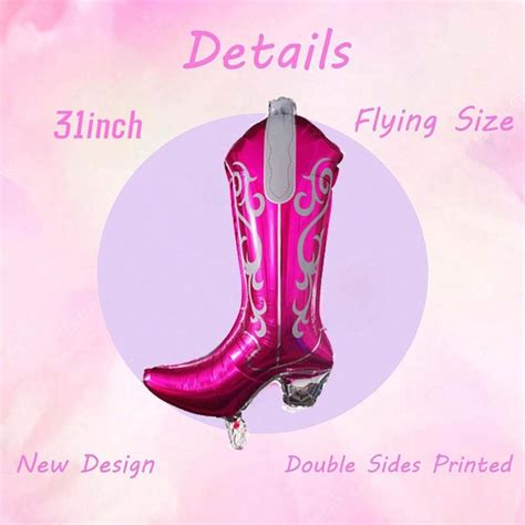 Pcs Cowgirl Boot Hats Balloons In Pink Boot Hats Foil Balloon For