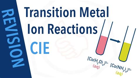 Reactions Of Transition Metal Ions In Aqueous Solution Cie Revision A Level Chemistry Youtube