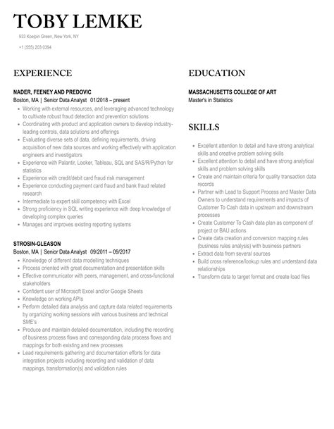 Senior Data Analyst Resume Samples Velvet Jobs