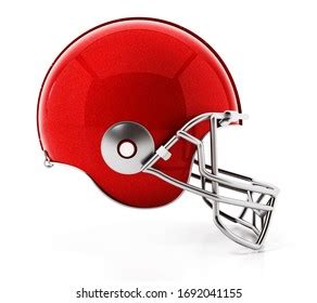 Red Football Helmet Isolated On White Stock Illustration 1692041155 ...