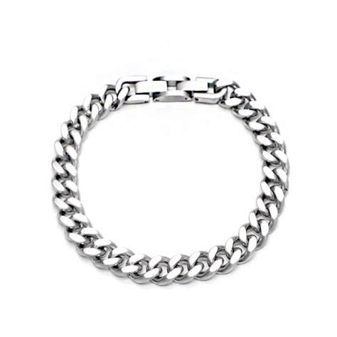 MUSINSA CRONOUS CRJ2032B WT Silver Matte Steel Chain Bracelet Mens