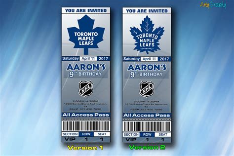 Toronto Maple Leafs Invitation Toronto Maple Leafs Birthday Etsy Canada