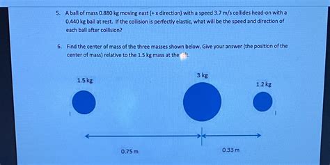 Solved 5 A Ball Of Mass 0 880 Kg Moving East X Direction With A