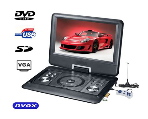 NVOX PD1406 VGA Przenośny odtwarzacz DVD DIVX LCD 14 cali USB SD GRY