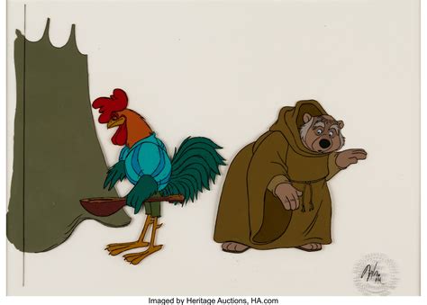 Robin Hood Alan A Dale And Friar Tuck Production Cel Setup Walt Disney 1973 Robin Hood