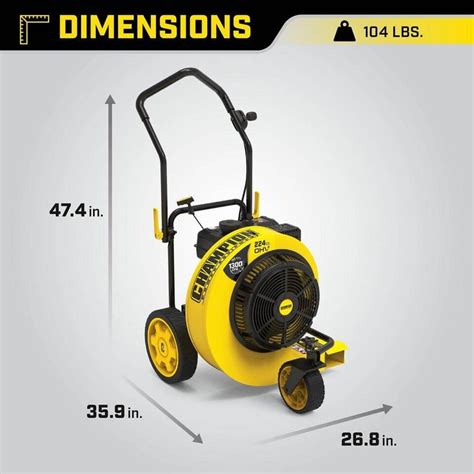 Champion Power Equipment Walk Behind Gas Leaf Blower Mph