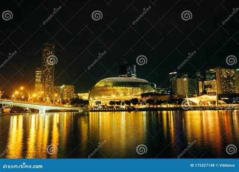 Esplanade - Theatres on the Bay at Night. Editorial Stock Photo - Image ...