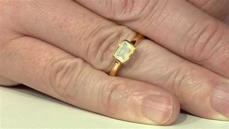 Thiopischer Welo Opal Goldplattierter Silberring Ct