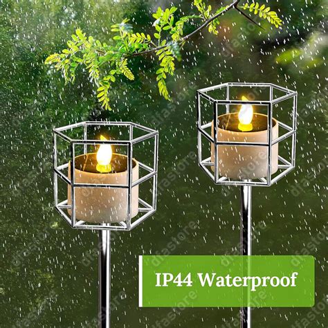 Pcs Flameless Flickering Waterproof Solar Power Led Tea Lights Candles