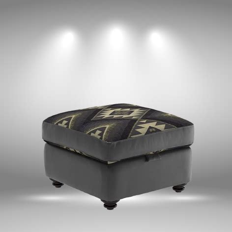 Bitola Smoke & Black Storage Footstool - My Sofa World