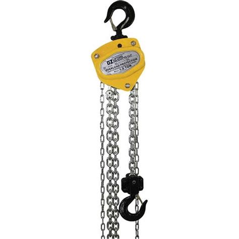 Oz Lifting Products Manual Hand Chain Hoist With Overload Protection Hoist 3000 Lb Capacity