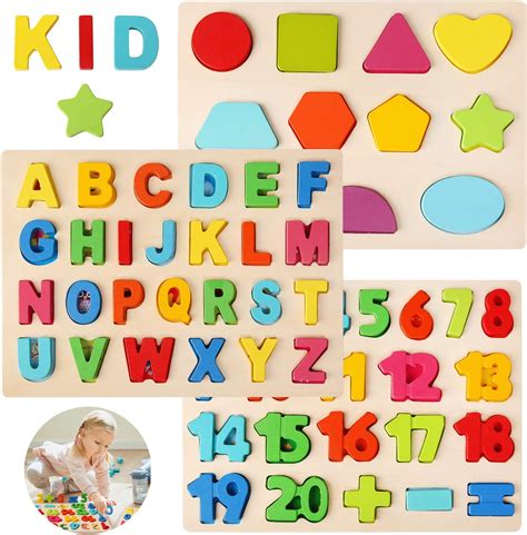 Bellestyle Puzzle En Bois Color Es Alphabet Lettres Num Ro Formes