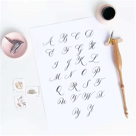 60 A-Z Calligraphy Alphabet Examples (+ Free Worksheets!) — Loveleigh Loops