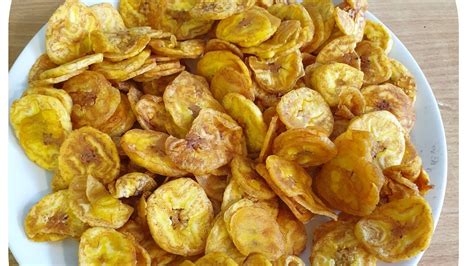 Homemade Plantain Chip How To Fry Un Ripe Plantain Chips Youtube