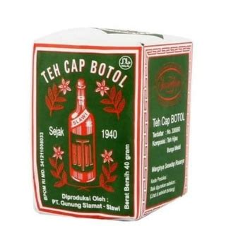 Jual Teh Cap Botol Hijau Tubruk Slawi Bubuk 40gr X 10pak Melati Jasmine